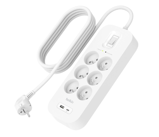 BELKIN SurgePlus 6xFR 1xUSB-A 1xUSB-C 650J 2M SRB002ca2M - 1170791 - zdjęcie 3